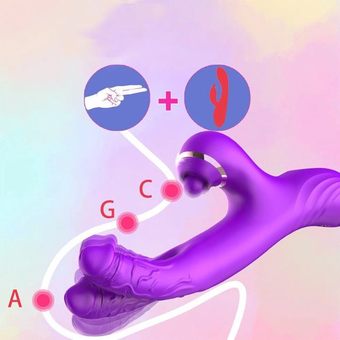 Luxe 3-in-1 Rabbit Vibrator - G-Spot, Clitoris & A-Spot Stimulatie - Ergonomisch & Waterproof - Paars.