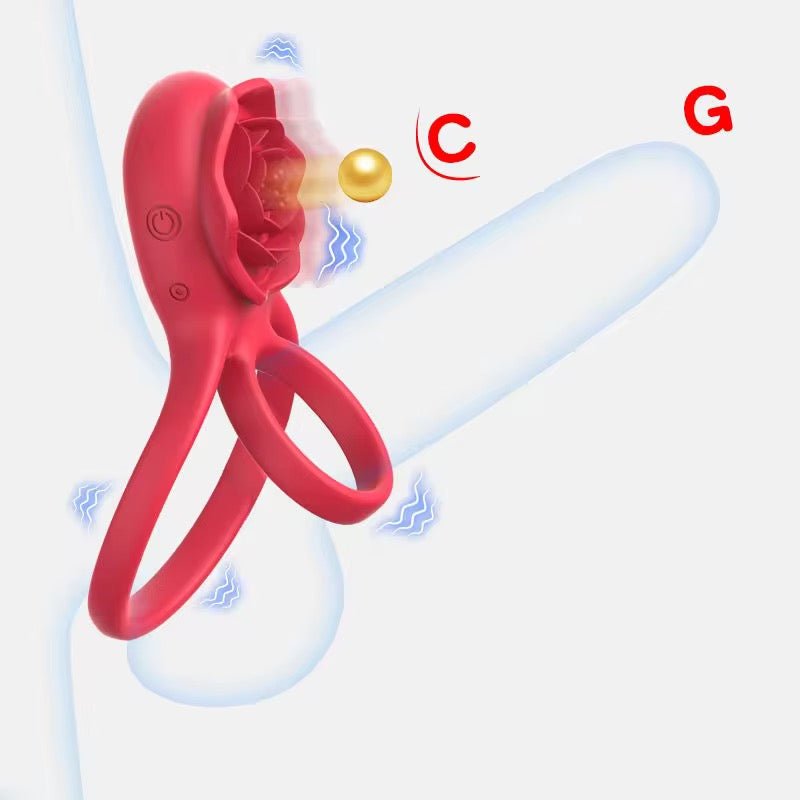 Vibrator Cockring voor Koppels | RoseGrip Dubbele Ring | Lusties.